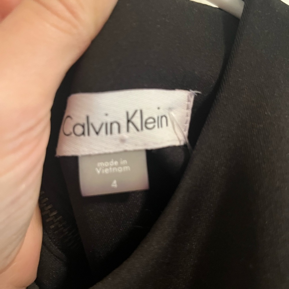 Calvin Klein Black Sheath Dress Crew Neck Midi - Picture 4 of 6